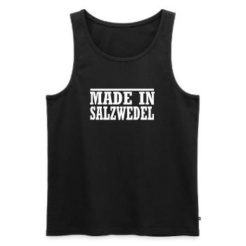 made in salzwedel - Männer Premium Bio Tank Top - Schwarz - Vorne - Michal (187cm)