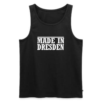made in Dresden - Männer Premium Bio Tank Top - Schwarz - Vorne - Michal (187cm)