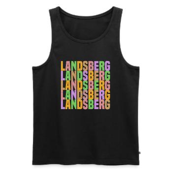 Landsberg Regenbogen - Männer Premium Bio Tank Top - Schwarz - Vorne - Michal (187cm)