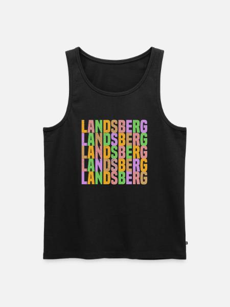 Landsberg Regenbogen - Männer Premium Bio Tank Top - Schwarz