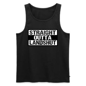 Landshut - Männer Premium Bio Tank Top - Schwarz - Vorne - Michal (187cm)