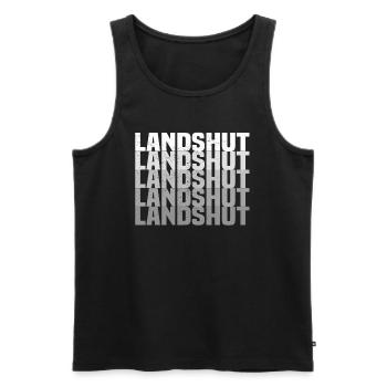 Landshut grunge - Männer Premium Bio Tank Top - Schwarz - Vorne - Michal (187cm)