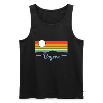Bayern Sonnenuntergang - Männer Premium Bio Tank Top - Schwarz - Vorne - Michal (187cm)