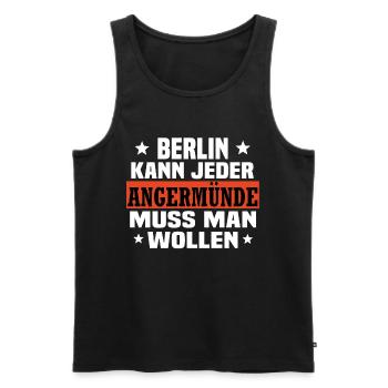 Angermünde - Männer Premium Bio Tank Top - Schwarz - Vorne - Michal (187cm)