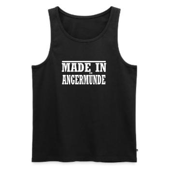 Angermünde - Männer Premium Bio Tank Top - Schwarz - Vorne - Michal (187cm)