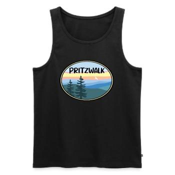 Pritzwalk - Männer Premium Bio Tank Top - Schwarz - Vorne - Michal (187cm)