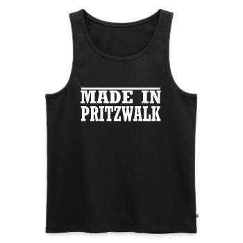 Pritzwalk - Männer Premium Bio Tank Top - Schwarz - Vorne - Michal (187cm)