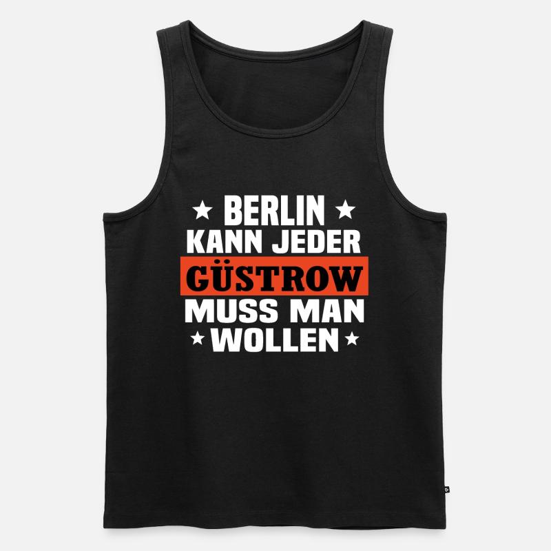 Güstrow - Männer Premium Bio Tank Top - Schwarz