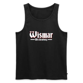 Wismar - Männer Premium Bio Tank Top - Schwarz - Vorne - AI Model Male 178 light (178cm)