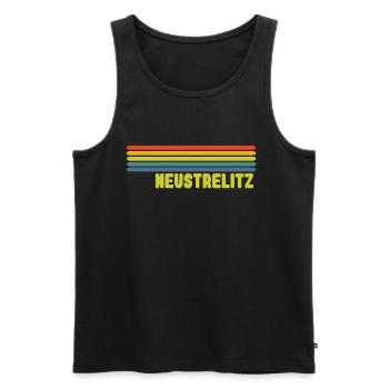 Neustrelitz Regenbogen - Männer Premium Bio Tank Top - Schwarz - Vorne - Michal (187cm)