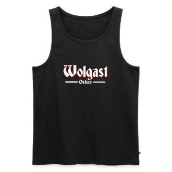 Wolgast - Männer Premium Bio Tank Top - Schwarz - Vorne - AI Model Male 178 light (178cm)