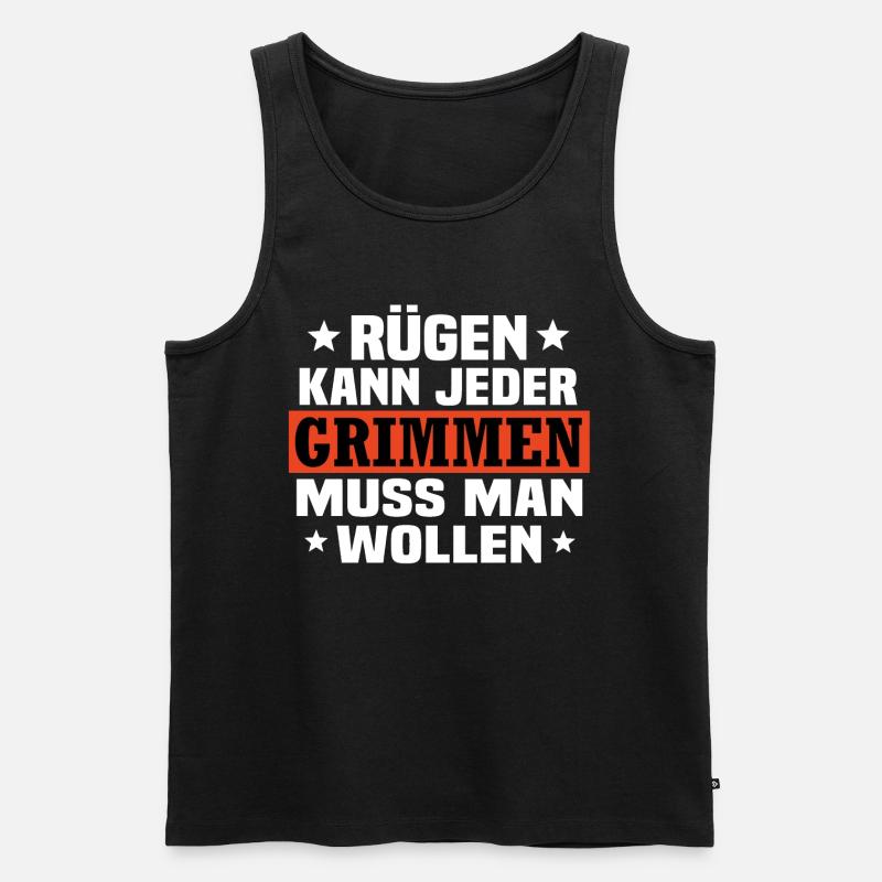 grimmen Vorpommern - Männer Premium Bio Tank Top - Schwarz