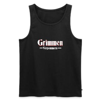 grimmen altdeutsche Schrift - Männer Premium Bio Tank Top - Schwarz - Vorne - Michal (187cm)