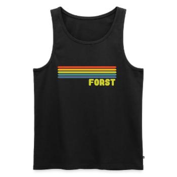 Forst Lausitz - Männer Premium Bio Tank Top - Schwarz - Vorne - AI Model Male 178 light (178cm)