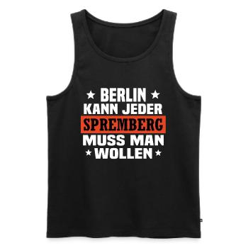 Spremberg - Männer Premium Bio Tank Top - Schwarz - Vorne - AI Model Male 178 light (178cm)