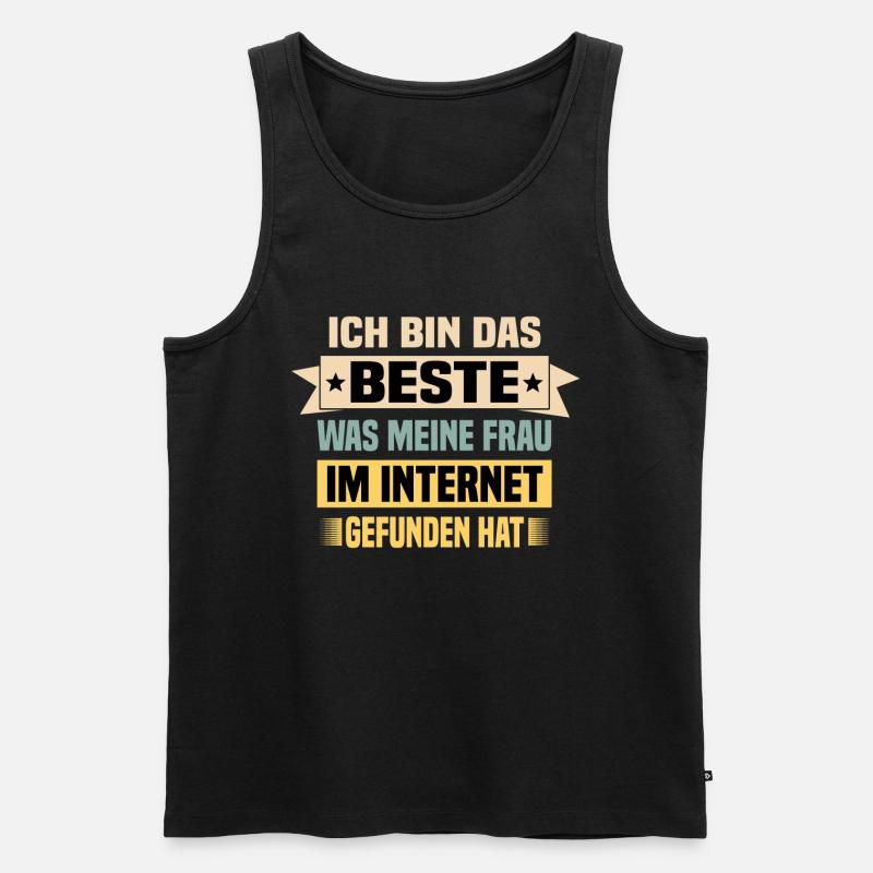 Spruch Ehe Frau - Männer Premium Bio Tank Top - Schwarz