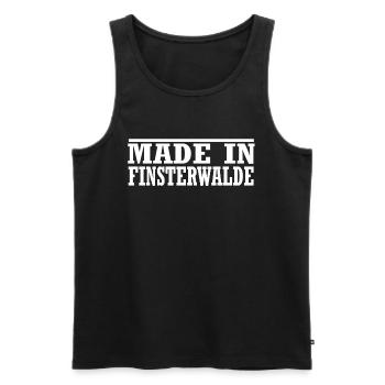 Finsterwalde - Männer Premium Bio Tank Top - Schwarz - Vorne - AI Model Male 178 light (178cm)