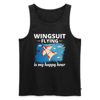 Wingsuit fliegen Base Jumping Fallschirmspringen Wingsuiting - Männer Premium Bio Tank Top - Schwarz - Vorne - AI Model Male 178 light (178cm)