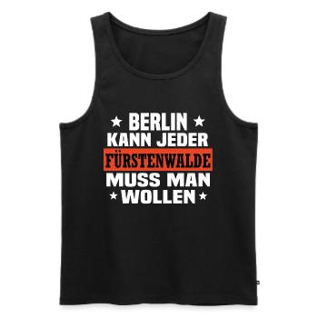 Fürstenwalde Spree - Männer Premium Bio Tank Top - Schwarz - Vorne - Michal (187cm)