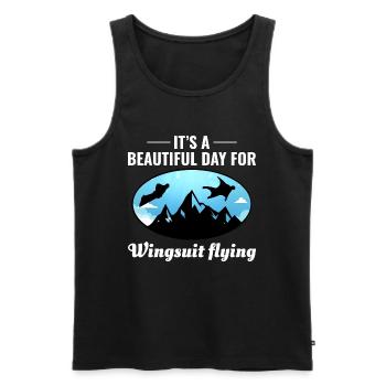 Wingsuit fliegen Base Jumping Fallschirmspringen Wingsuiting - Männer Premium Bio Tank Top - Schwarz - Vorne - AI Model Male 178 light (178cm)