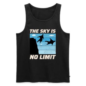 Wingsuit volant Base Jumping Parachutisme Wingsuit - Débardeur bio Premium Homme - noir - Devant - AI Model Male 178 light (178cm)