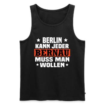 Bernau - Männer Premium Bio Tank Top - Schwarz - Vorne - AI Model Male 178 light (178cm)