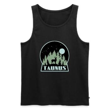 Taunus Wald Hirsch - Männer Premium Bio Tank Top - Schwarz - Vorne - AI Model Male 178 light (178cm)