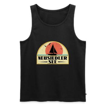 Neusiedler See - Männer Premium Bio Tank Top - Schwarz - Vorne - AI Model Male 178 light (178cm)
