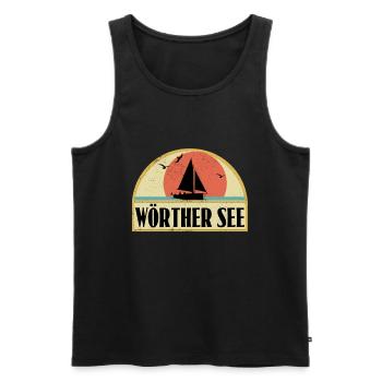 Wörthersee - Männer Premium Bio Tank Top - Schwarz - Vorne - Michal (187cm)