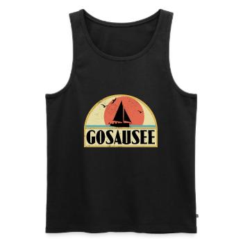 Gosausee - Männer Premium Bio Tank Top - Schwarz - Vorne - Michal (187cm)