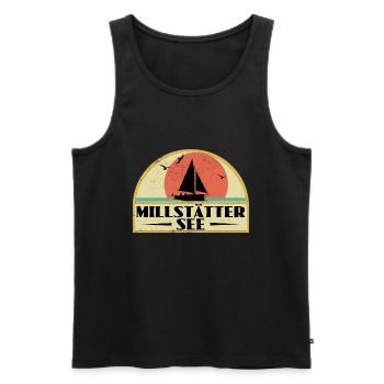Millstätter See - Männer Premium Bio Tank Top - Schwarz - Vorne - AI Model Male 178 light (178cm)