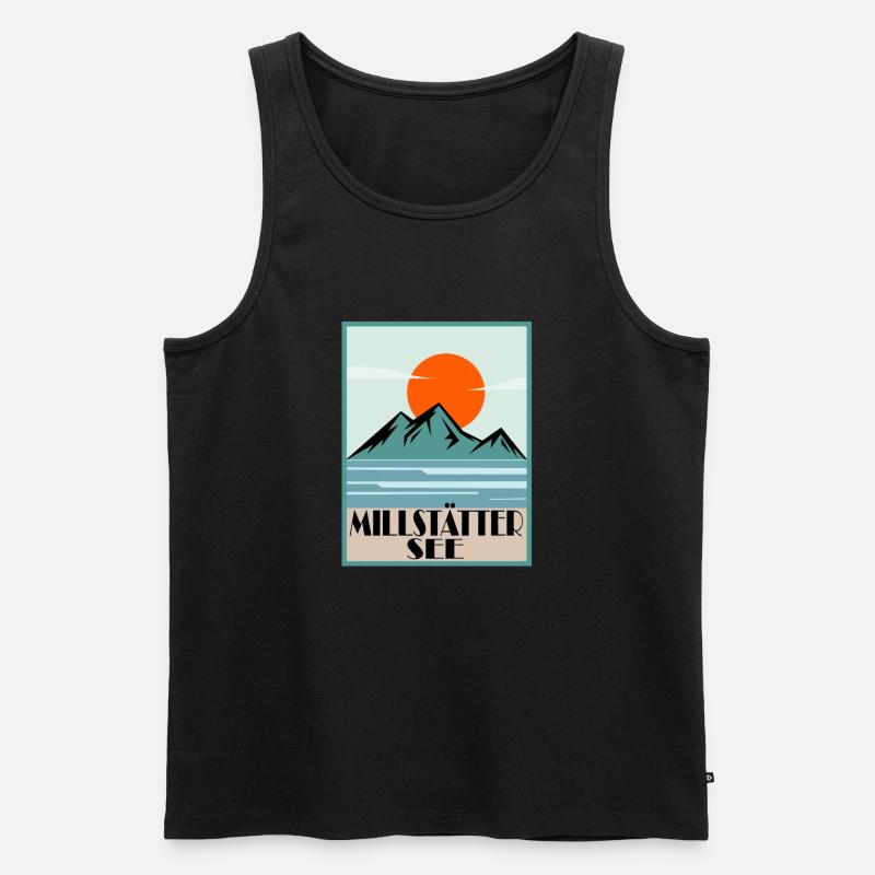 Millstätter See - Männer Premium Bio Tank Top - Schwarz