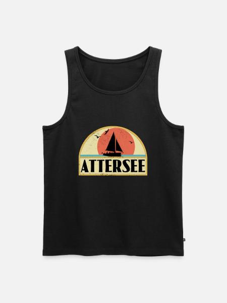 Attersee - Männer Premium Bio Tank Top - Schwarz