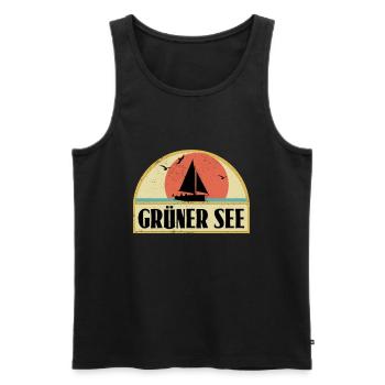 Grüner See - Männer Premium Bio Tank Top - Schwarz - Vorne - AI Model Male 178 light (178cm)