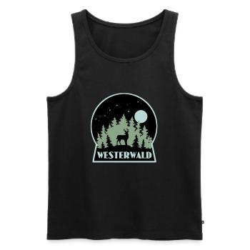 Westerwald - Männer Premium Bio Tank Top - Schwarz - Vorne - AI Model Male 178 light (178cm)