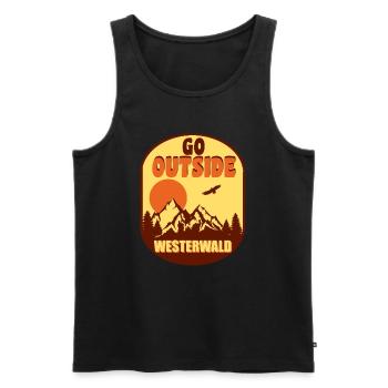 Westerwald - Männer Premium Bio Tank Top - Schwarz - Vorne - AI Model Male 178 light (178cm)