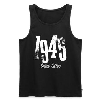 1945 Year of birth Year of construction born - Men's Premium Organic Tank Top - black - Front - AI Model Male 178 light (178cm)