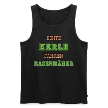 Rasenmäher - Männer Premium Bio Tank Top - Schwarz - Vorne - Michal (187cm)