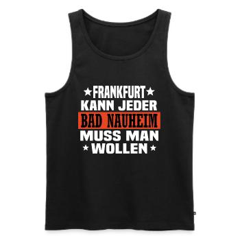 Bad Nauheim - Männer Premium Bio Tank Top - Schwarz - Vorne - Michal (187cm)