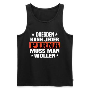 Pirna - Männer Premium Bio Tank Top - Schwarz - Vorne - Michal (187cm)