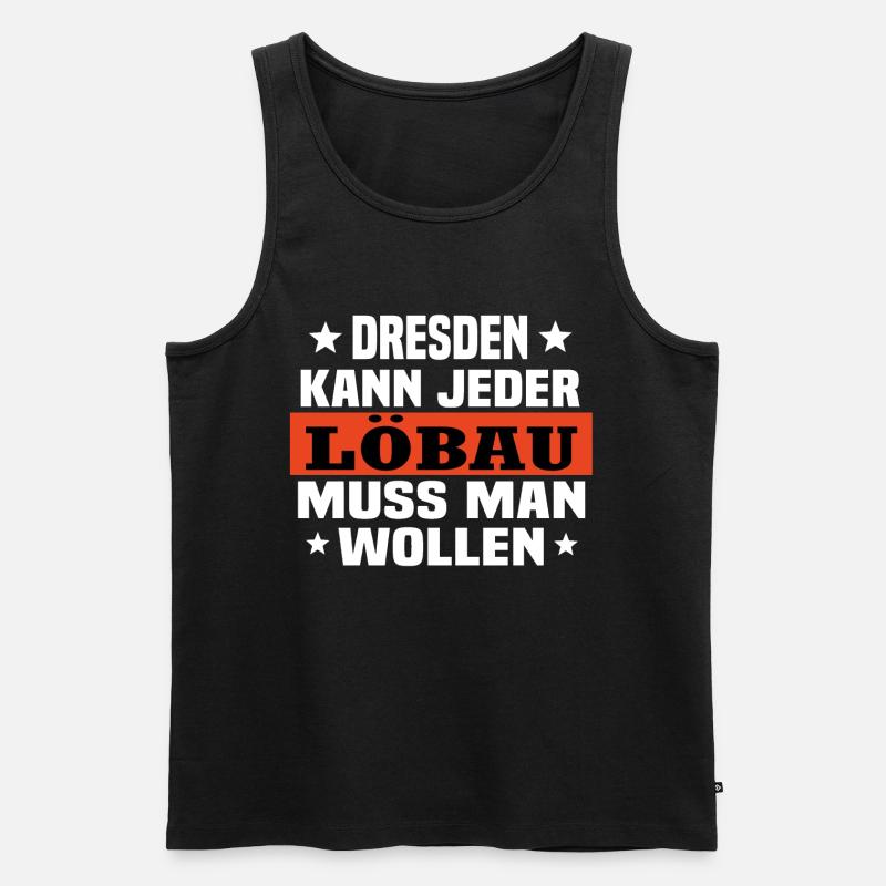 Löbau - Männer Premium Bio Tank Top - Schwarz