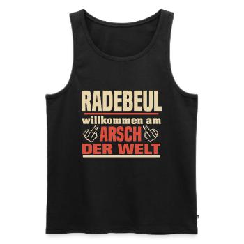 Radebeul - Männer Premium Bio Tank Top - Schwarz - Vorne - AI Model Male 178 light (178cm)