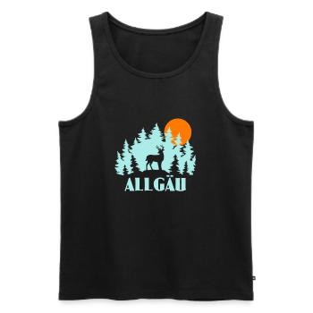 Allgäu - Männer Premium Bio Tank Top - Schwarz - Vorne - Michal (187cm)