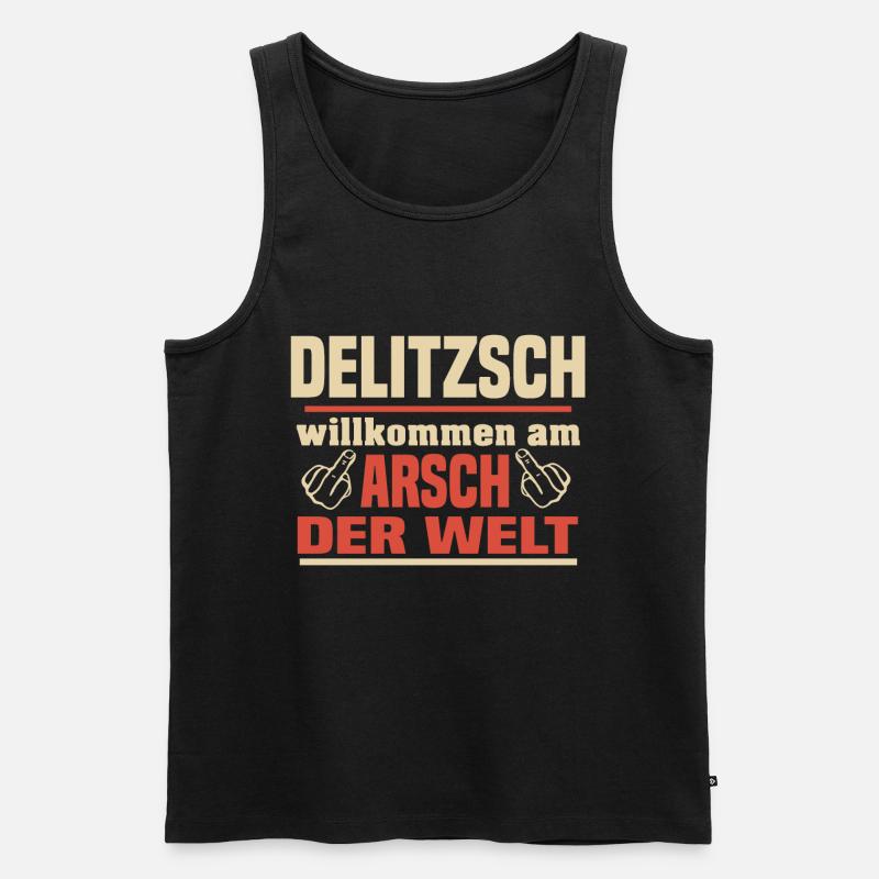 Delitzsch - Männer Premium Bio Tank Top - Schwarz