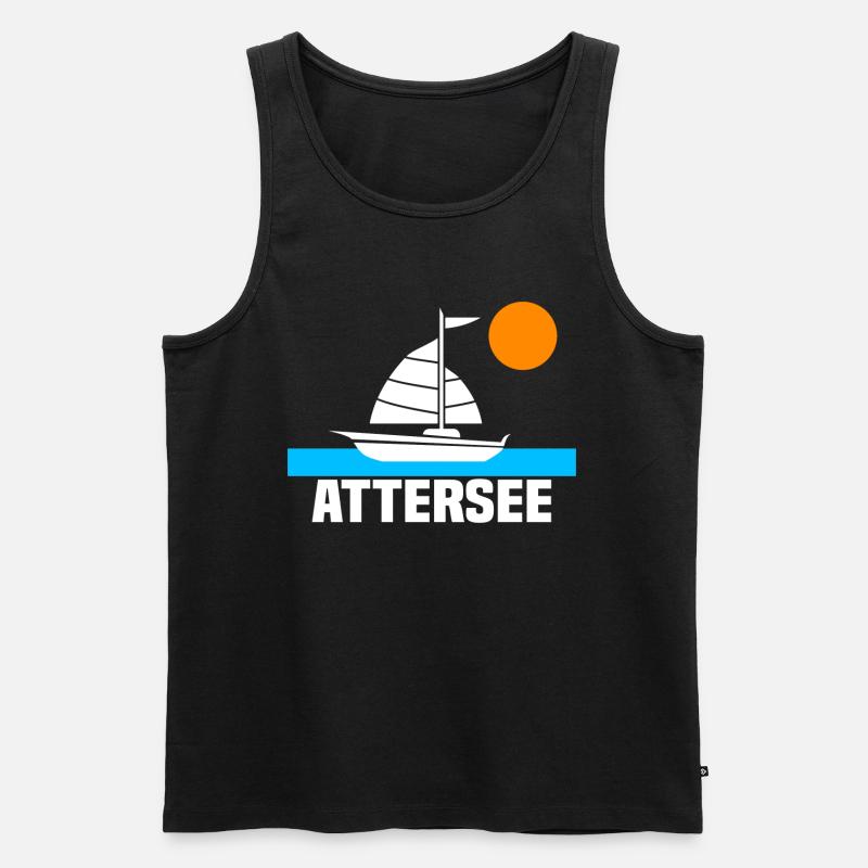 Attersee - Männer Premium Bio Tank Top - Schwarz