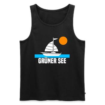 Grüner See - Männer Premium Bio Tank Top - Schwarz - Vorne - AI Model Male 178 light (178cm)