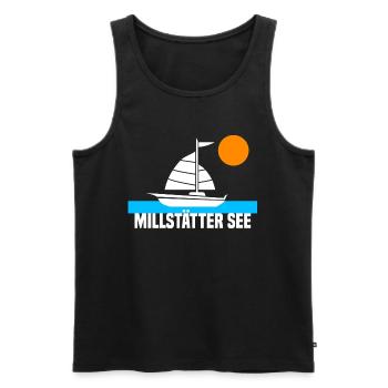 Millstätter See - Männer Premium Bio Tank Top - Schwarz - Vorne - AI Model Male 178 light (178cm)