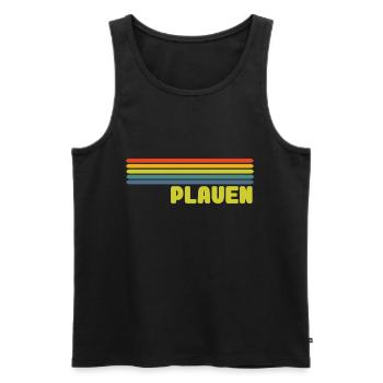 Plauen - Männer Premium Bio Tank Top - Schwarz - Vorne - AI Model Male 178 light (178cm)