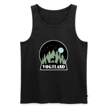 Vogtland - Männer Premium Bio Tank Top - Schwarz - Vorne - Michal (187cm)
