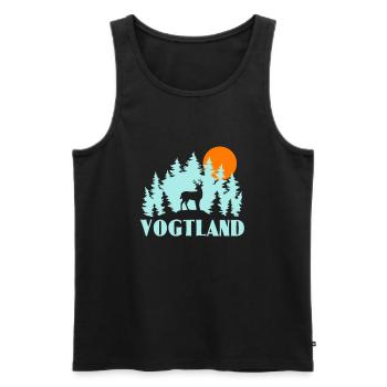 Vogtland - Männer Premium Bio Tank Top - Schwarz - Vorne - Michal (187cm)